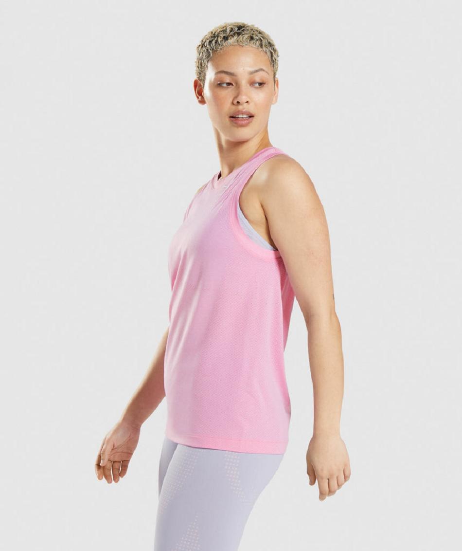 Gymshark Vital Seamless 2.0 Light Loose Ženske Majica Bez Rukava Roze | HR 3238FDN